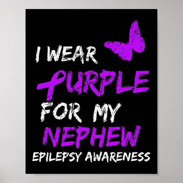 Medvetenhet om epilepsi I Bära Lila för mitt Nephe Poster (Framsidan)