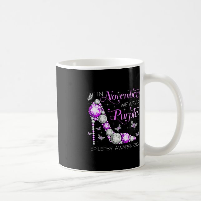 Medvetenhet om epilepsi i november vi Bäror Lila B Kaffemugg (Höger)