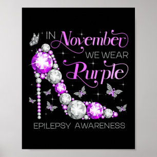 Medvetenhet om epilepsi i november vi Bäror Lila B Poster