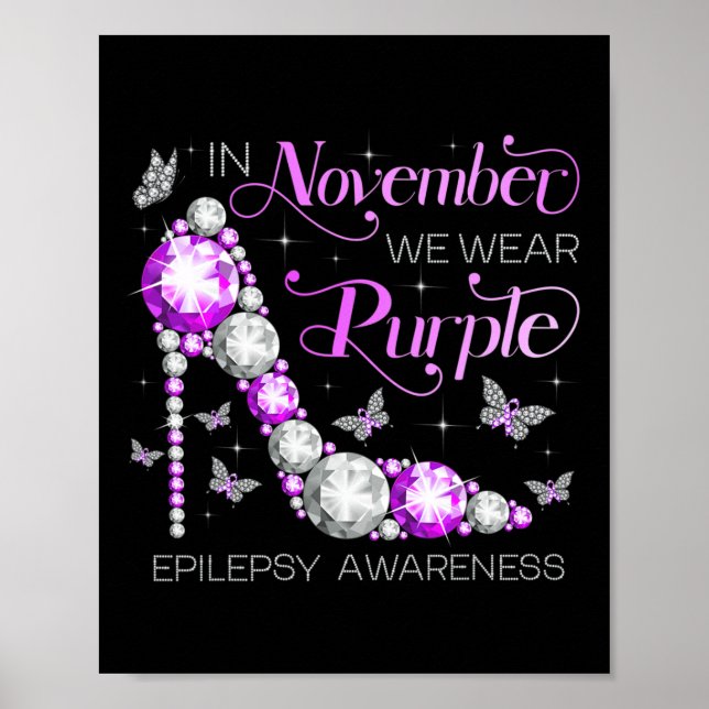 Medvetenhet om epilepsi i november vi Bäror Lila B Poster (Framsidan)