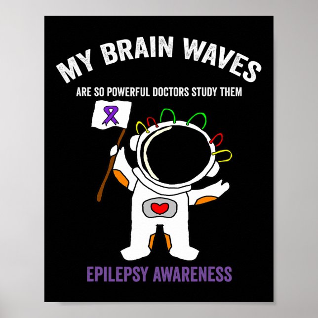 Medvetenhet om epilepsi Lila band - Rymd-tema Epil Poster (Framsidan)