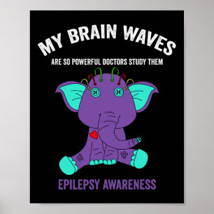 Medvetenhet om epilepsi lila ribbon - epilepsiavår poster