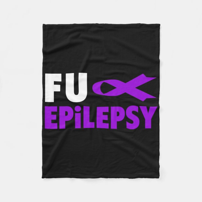 Medvetenhet om epilepsi - Lila Ribbon Epilepsy Awa Fleecefilt (Framsidan)
