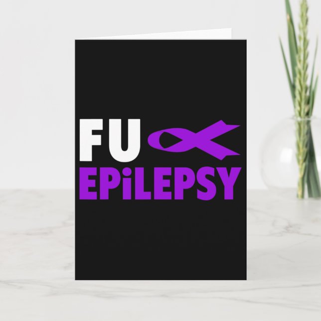Medvetenhet om epilepsi - Lila Ribbon Epilepsy Awa Kort (Framsida)