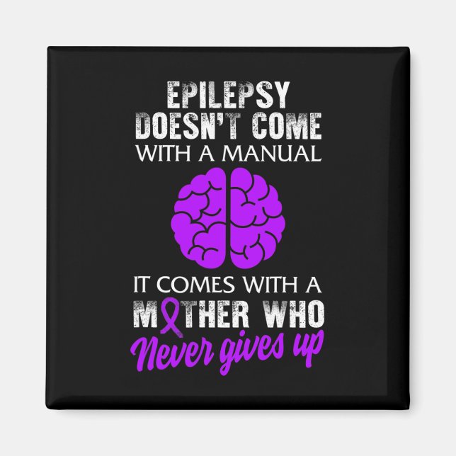 Medvetenhet om epilepsi Mor Lila Ribbon Seizure Di Magnet (Framsidan)