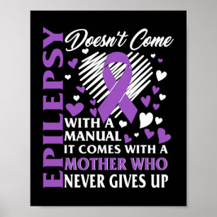 Medvetenhet om epilepsi Mor Lila Ribbon Seizure Di Poster