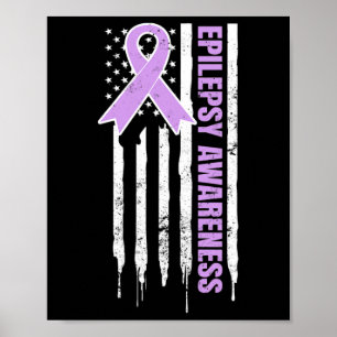 Medvetenhet om epilepsi Patriotisk amerikansk flag Poster