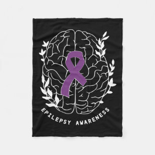 Medvetenhet om epilepsi Ribbon Lila Epilepsi Brain Fleecefilt