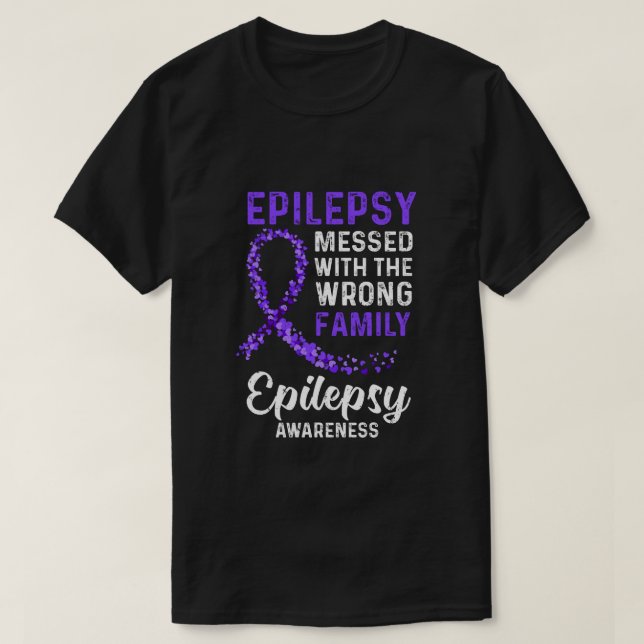 Medvetenhet om epilepsi som förmedlats med fel fam t shirt (Design framsida)