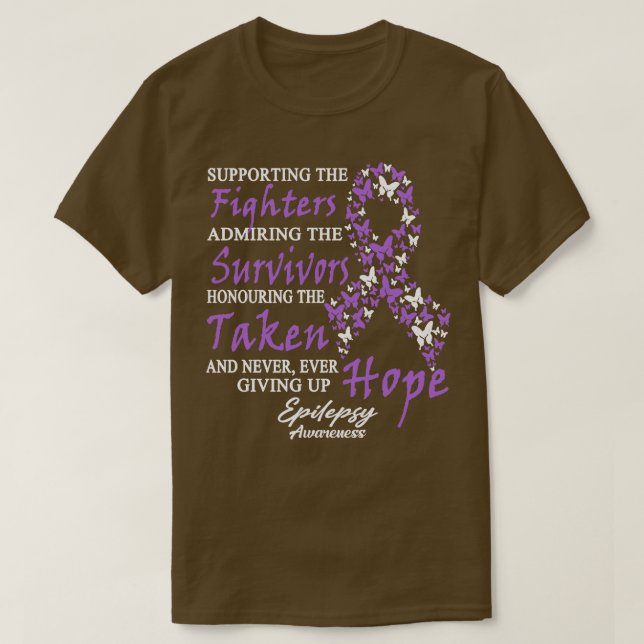 Medvetenhet om epilepsi till stöd för kampen mot c t shirt (Design framsida)