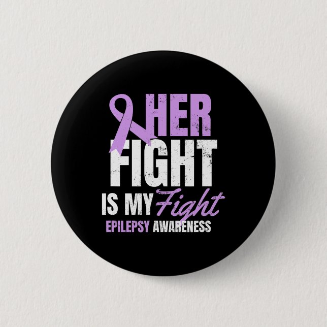 Medvetenhet om epilepsidesign Hennes kamp Min gåva Knapp (Framsida)
