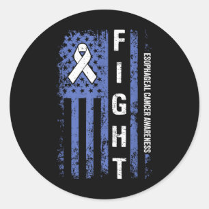 Medvetenhet om esofageal cancer Amerikansk Flagga Runt Klistermärke