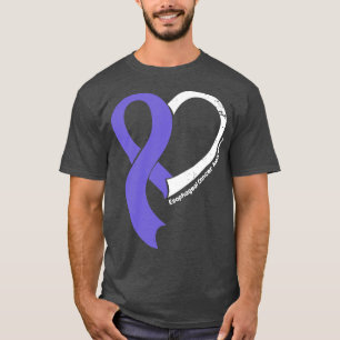 Medvetenhet om esofageal Cancer Hopar Heart Ribbo T Shirt