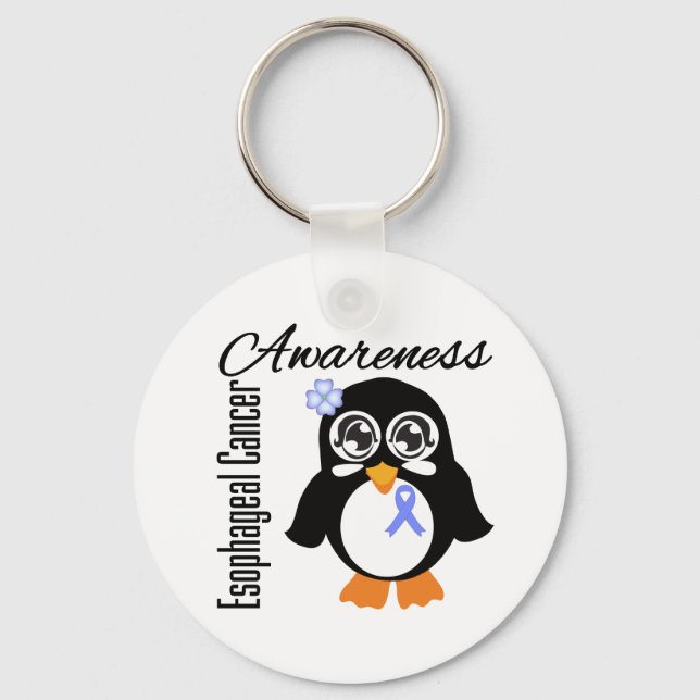 Medvetenhet om esofageal cancer Penguin Nyckelring (Framsida)