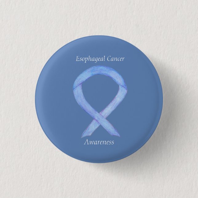 Medvetenhet om esofageal cancer Ribbon Anpassnings Knapp (Framsida)