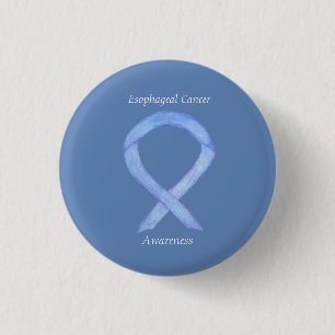 Medvetenhet om esofageal cancer Ribbon Anpassnings Knapp