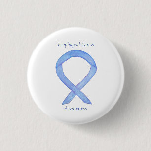 Medvetenhet om esofageal cancer Ribbon Anpassnings Knapp