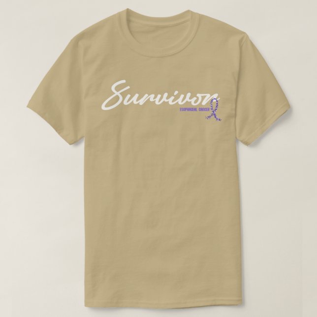 Medvetenhet om esofageal Cancer Survivor Glitter R T Shirt (Design framsida)