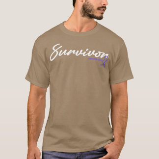 Medvetenhet om esofageal Cancer Survivor Glitter R T Shirt