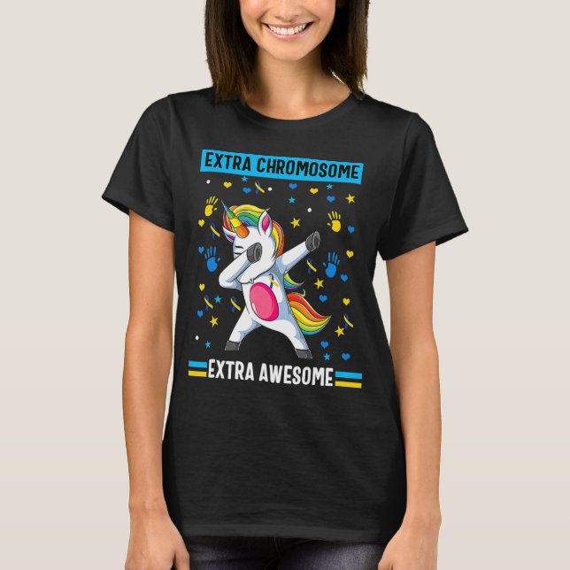 Medvetenhet om extra-kromosomen e t shirt (Framsida)