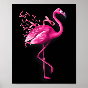 Medvetenhet om fågel Flamingo Breast Cancer Poster