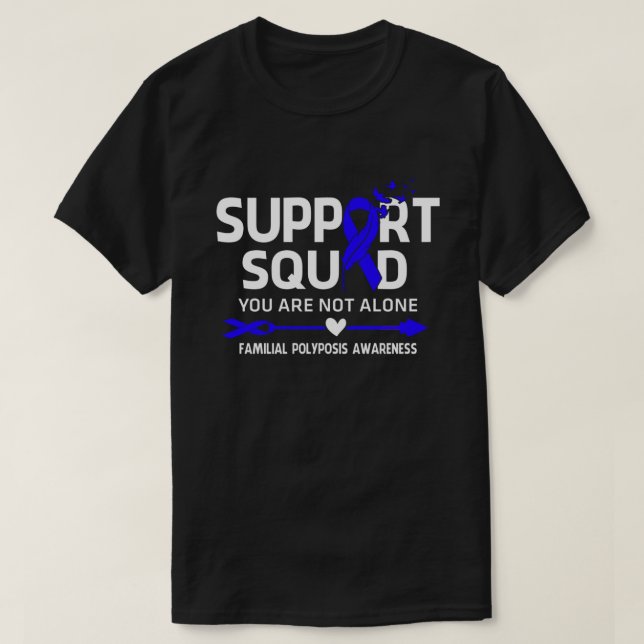 Medvetenhet om familjepolypos i Warrior Support Sq T Shirt (Design framsida)