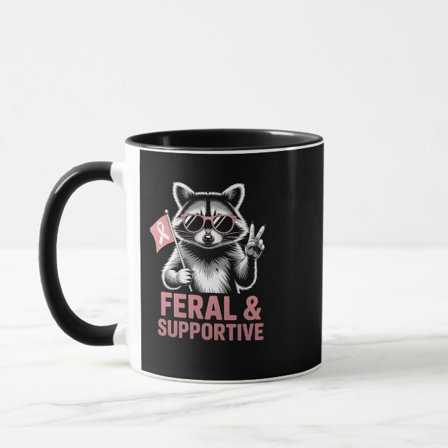 Medvetenhet om feral och understödjande bröstcance mugg (Vänster)
