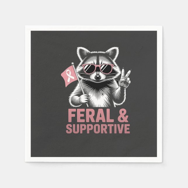Medvetenhet om feral och understödjande bröstcance pappersservett (Framsidan)