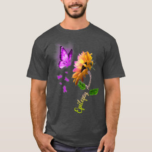 Medvetenhet om fjäril Solros Epilepsi T Shirt