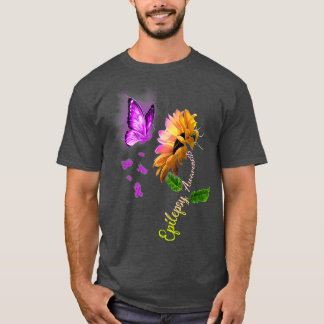 Medvetenhet om fjäril Solros Epilepsi T Shirt