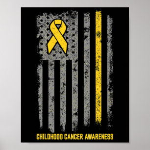 Medvetenhet om Flagga vid cancer hos barn Poster
