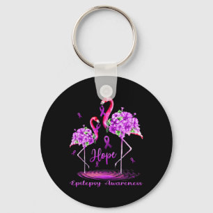 Medvetenhet om Flamingo Epilepsy Nyckelring