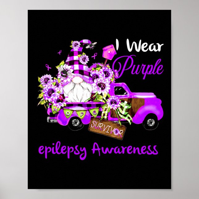 Medvetenhet om Flower Gnome Survivor Epilepsy Poster (Framsidan)