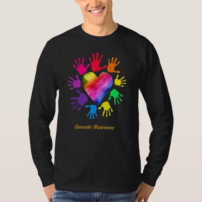 Medvetenhet om folkmord Händer Folkmord T Shirt (Framsida)