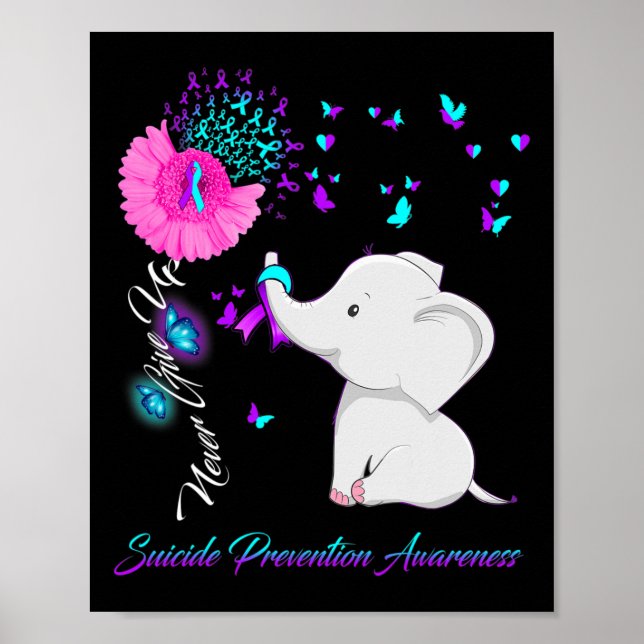 Medvetenhet om förebyggande av elfenbenssjälvmord  poster (Framsidan)