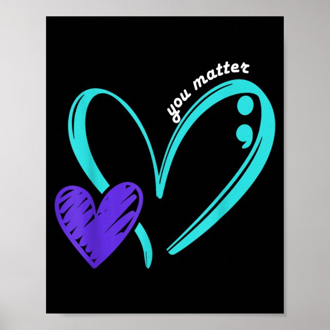 Medvetenhet om förebyggande av psykisk ohälsa Teal Poster (Framsidan)