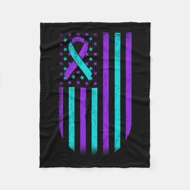 Medvetenhet om förebyggande av självmord Amerikans Fleecefilt (Framsidan)