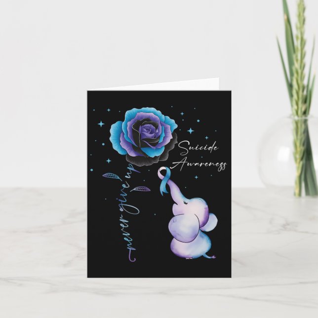 Medvetenhet om förebyggande av självmord Elephant  Kort (Framsida)