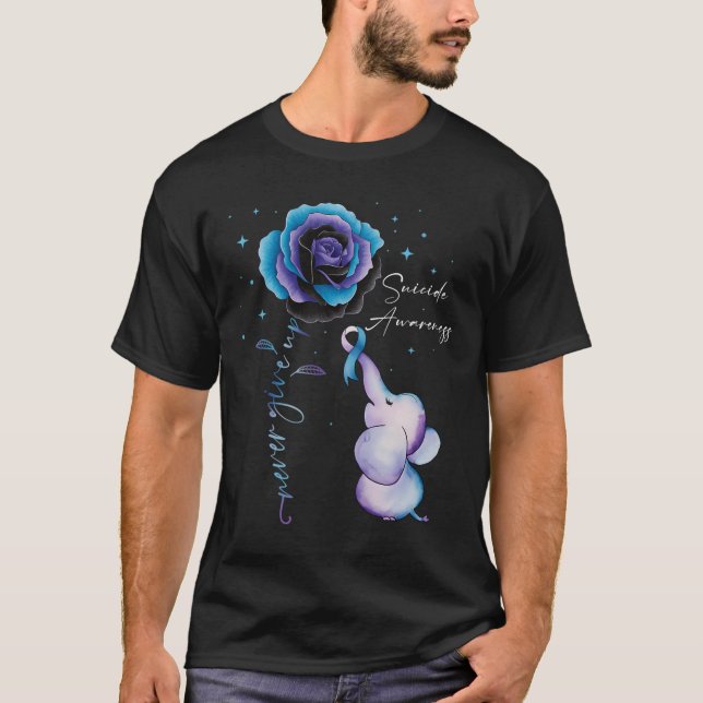Medvetenhet om förebyggande av självmord Elephant  T Shirt (Framsida)