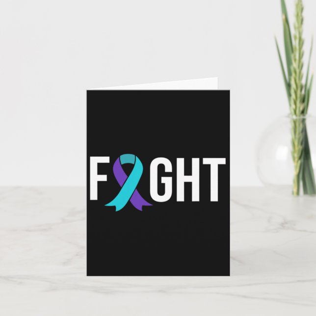 Medvetenhet om förebyggande av självmord Lila Teal Kort (Framsida)