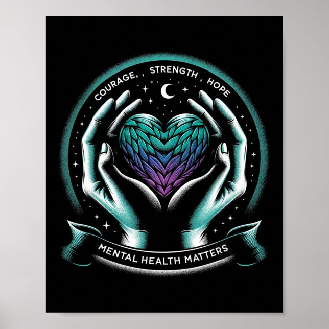 Medvetenhet om förebyggande av självmord Mental He Poster (Framsidan)