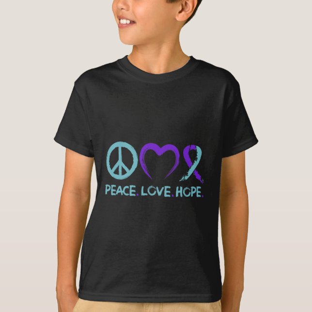 Medvetenhet om förebyggande av självmord Peace Kär T Shirt (Framsida)