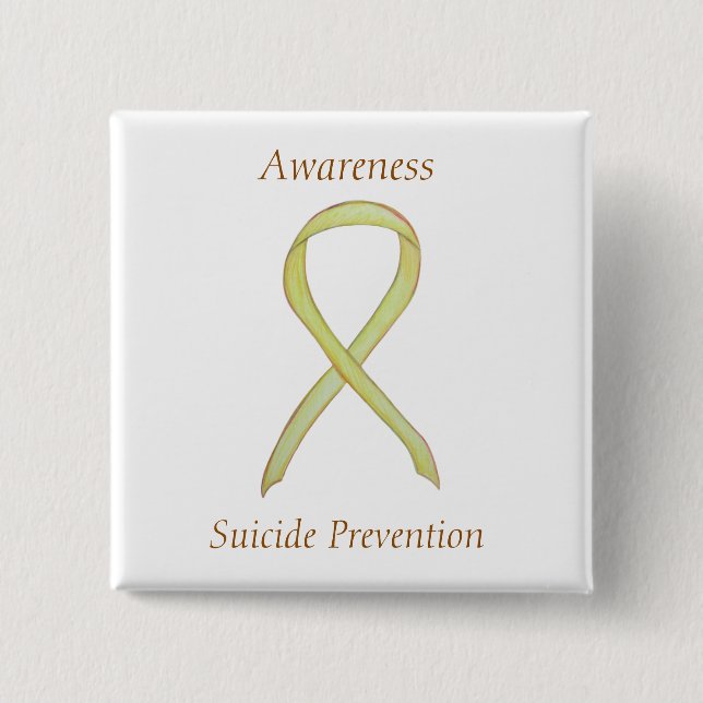Medvetenhet om förebyggande av självmord Ribbon An Knapp (Framsida)