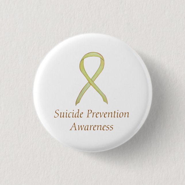 Medvetenhet om förebyggande av självmord Ribbon An Knapp (Framsida)