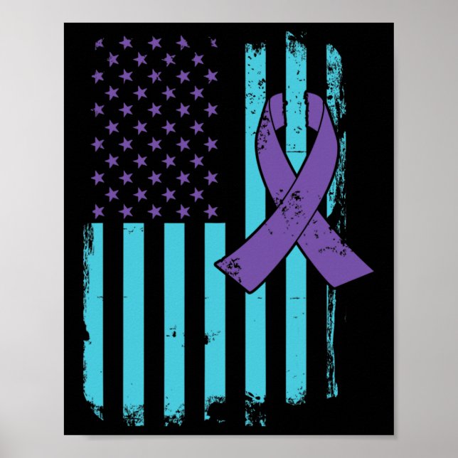 Medvetenhet om förebyggande av självmord Ribbon Us Poster (Framsidan)