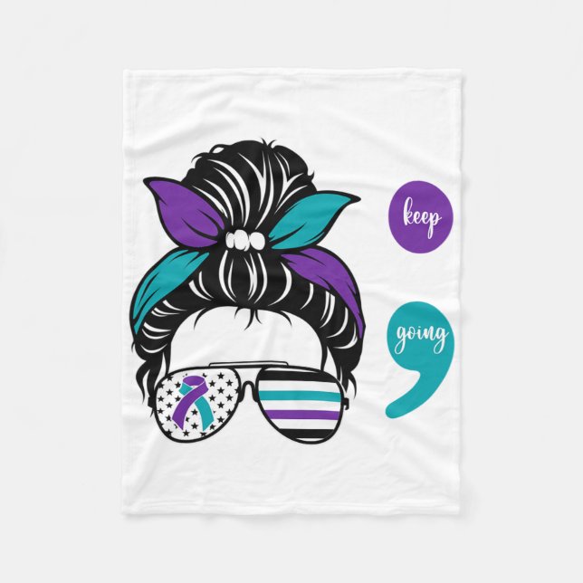 Medvetenhet om förebyggande av självmord Semikolon Fleecefilt (Framsidan)