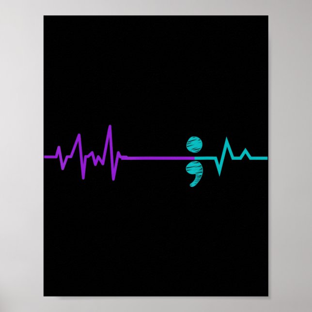 Medvetenhet om förebyggande av självmord Semikolon Poster (Framsidan)