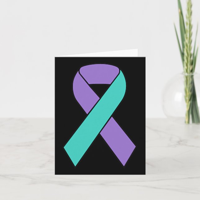 Medvetenhet om förebyggande av självmord Teal Lila Kort (Framsida)