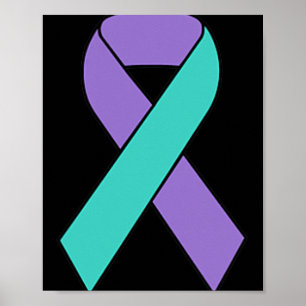 Medvetenhet om förebyggande av självmord Teal Lila Poster