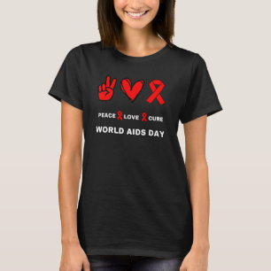 Medvetenhet om fred i Kärlek under AIDS-dagen i no T Shirt